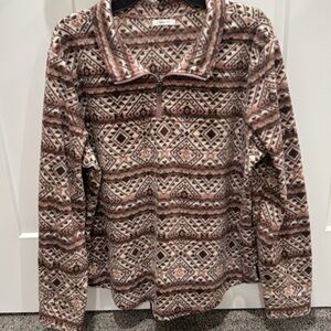 Maurice’s Geometric Patterned Zip-Up fleece sweater